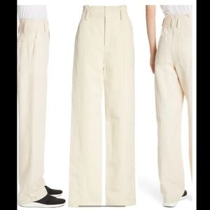 NWT Vince Seam Front Cotton Linen Wide Leg Pants, 10